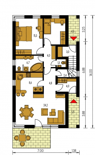Grundriss des Erdgeschosses - TREND 282
